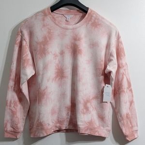 Women's Pink French Terry Tie Dye Sweatshirt, Size Small, NWT